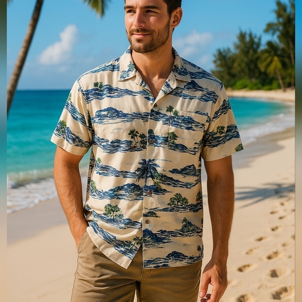 🌴 Lanikai Surf XXL Hawaiian Button-Up Shirt